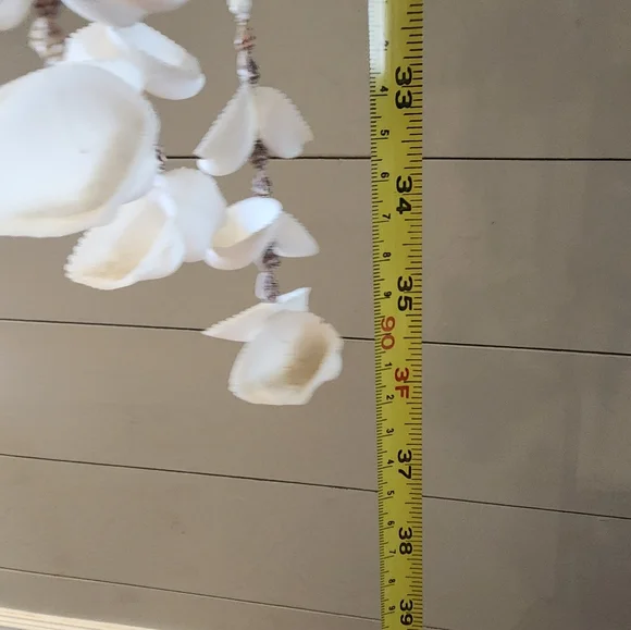 Vintage 70s seashell chula hanging chandelier windchime mobile - Picture 3 of 5